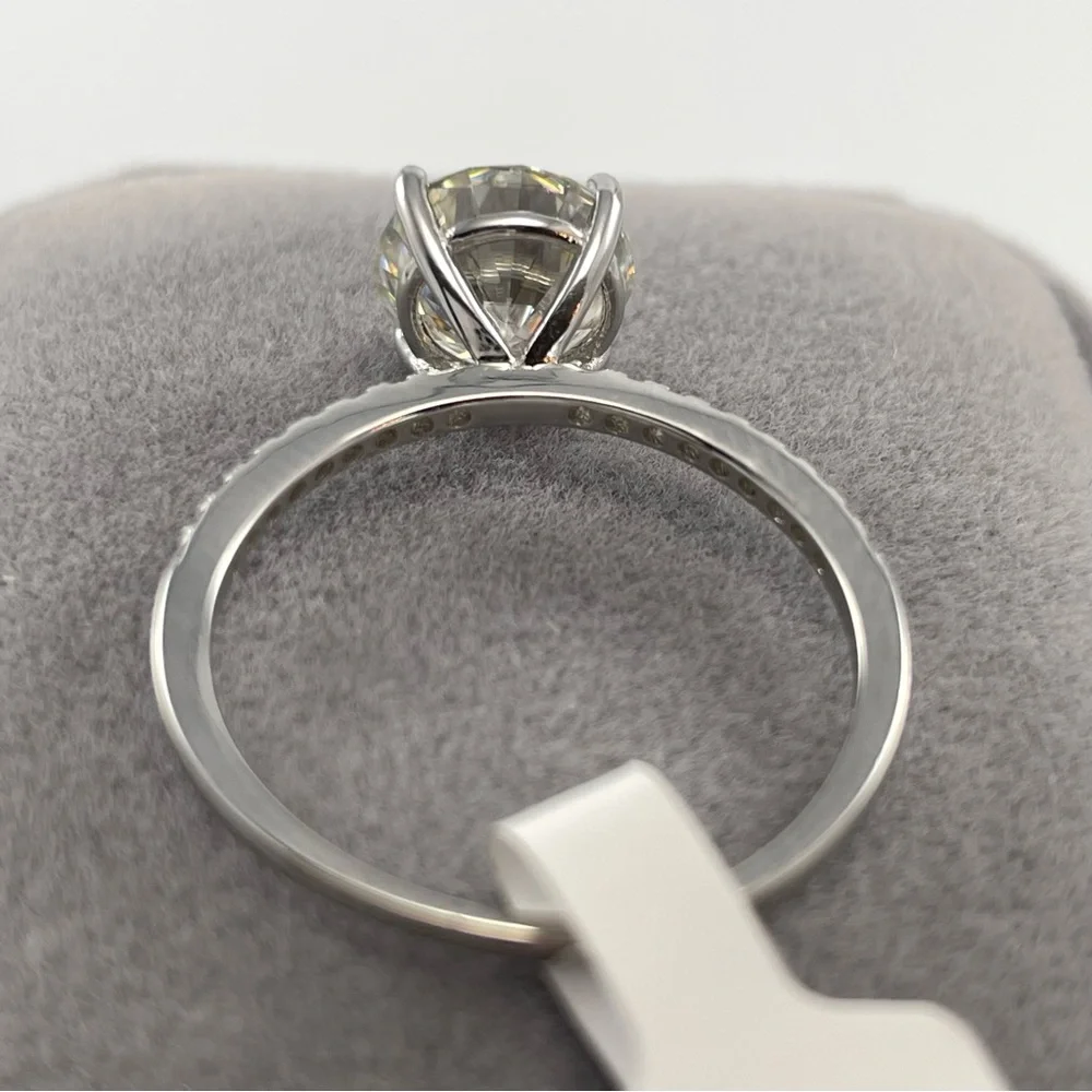 3ct Moissanite Round Cut Sterling Silver Solitaire Engagement Bridal Ring Sz‎ 9